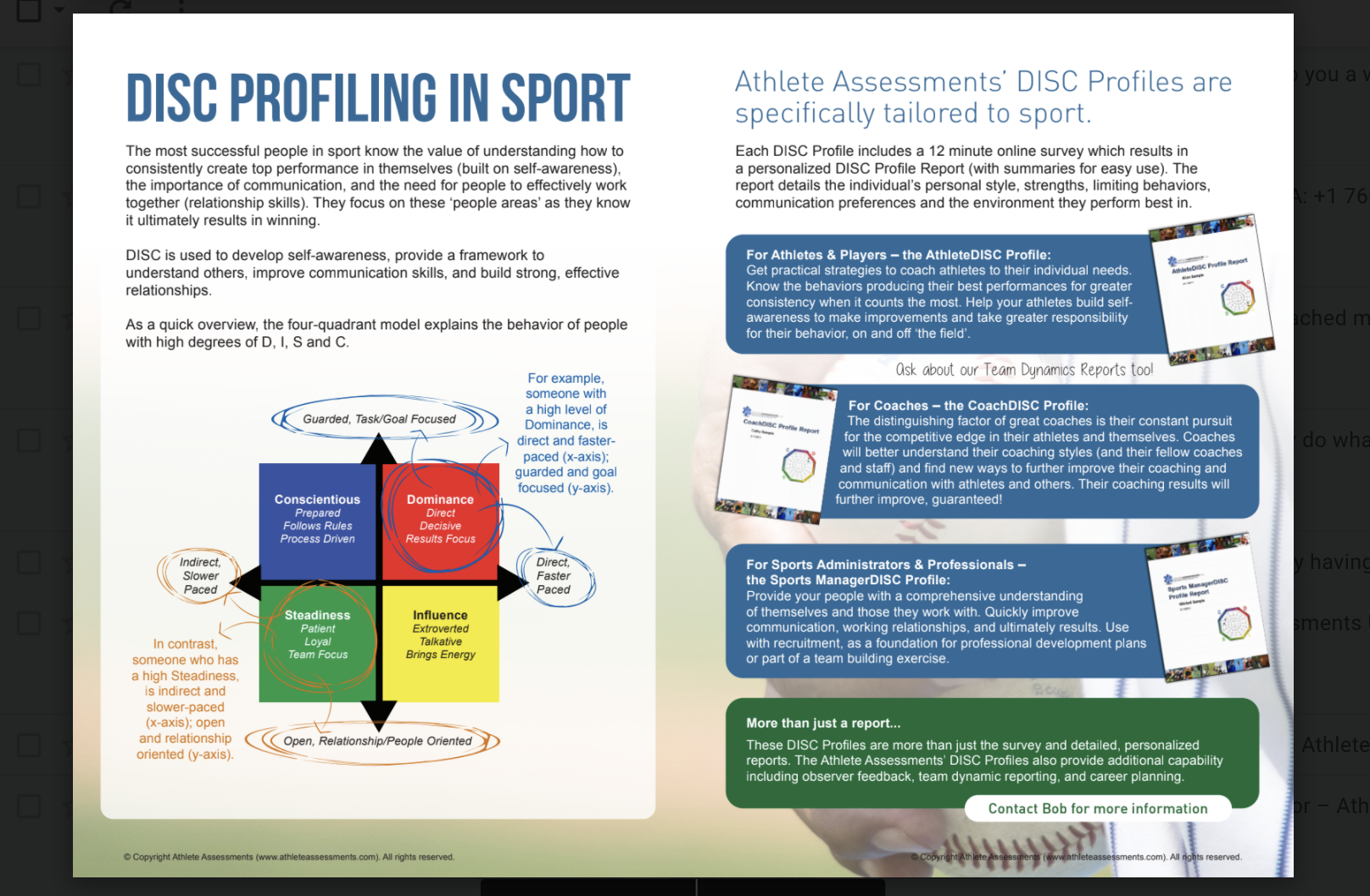 Disc Profiling in sport